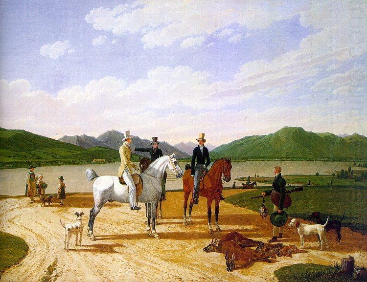 Wilhelm von Kobell Hunting Party on Lake Tegernsee china oil painting image